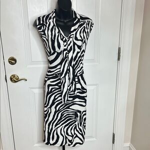 Liz Claiborne Zebra Print Midi Dress